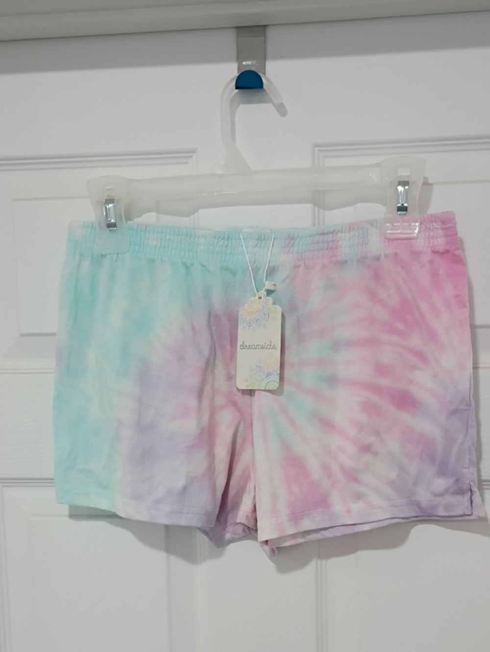 dreamsicle Tie-Dye Pastel Sleep Shorts - Pink Purple & Blue